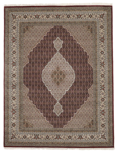 Håndknyttet. Opphav: India 235X307 Tabriz Royal Teppe Håndknyttet Teppe Brun/Svart India