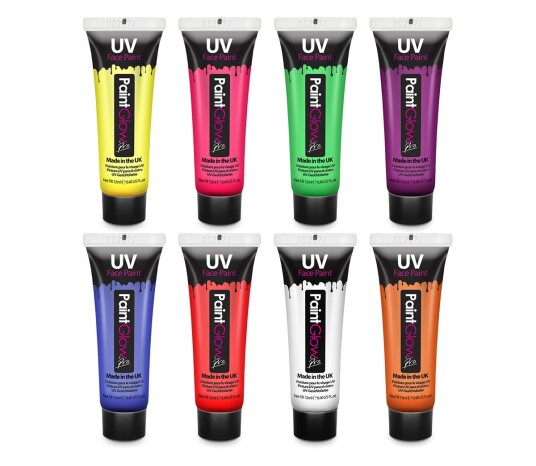 UV-maling for ansikt og kropp (12ml) Hvit