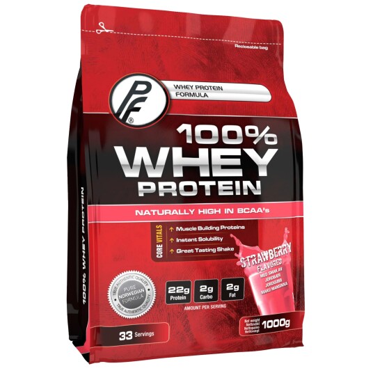 Proteinfabrikken PF 100% Whey Protein 1000g STRAWBERRY