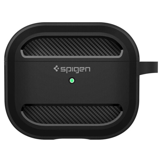 Spigen Rugged Armor Apple Airpods (3. gen.) Ladedeksel med karabinkrok Svart