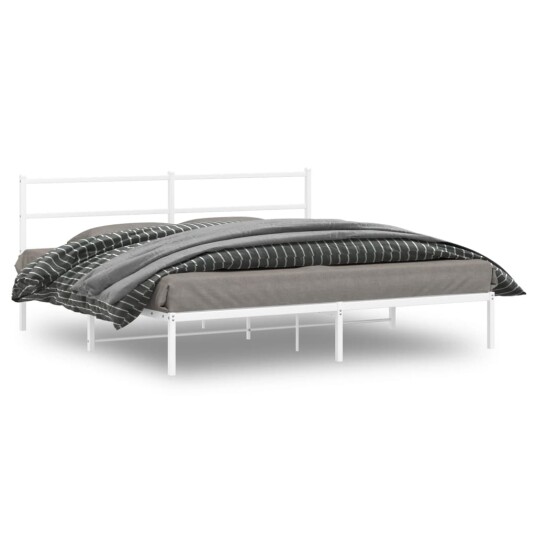 vidaXL Sengeramme i metall med hodegavl hvit 183x213 cm 8721012303164