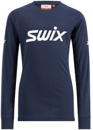 Swix Racex Classic Long Sleeve Junior Dark Navy/Bright White 164