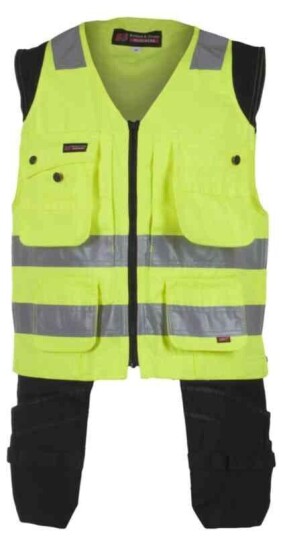 BS Dokka Håndverksvest, HiVis kl.1 Unisex, Str. L, Gul/Sort