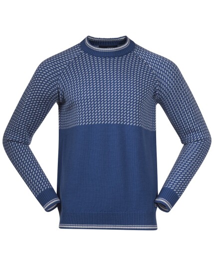 Bergans Alvdal Wool Jumper M Riviera Blue Melange/Vanilla White (Storlek XL)