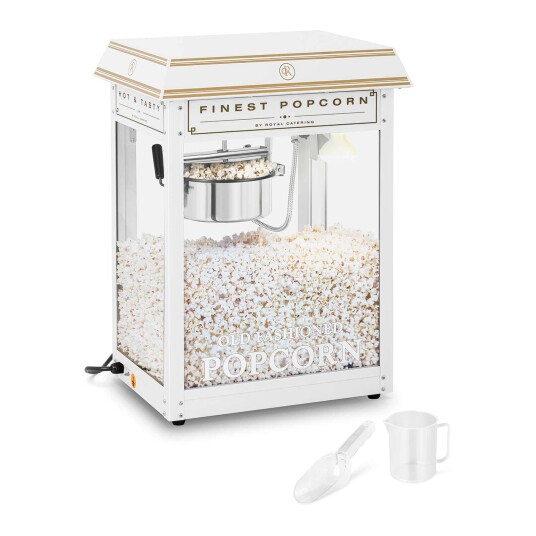 Royal Catering Popcornmaskin - hvit og gull 10011101