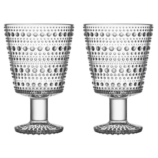 Iittala Kastehelmi drikkeglass på fot 26 cl 2 stk. Klar