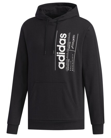 Adidas Brilliant Basics Hooded Sweatshirt M Black/White (Storlek XXXL )