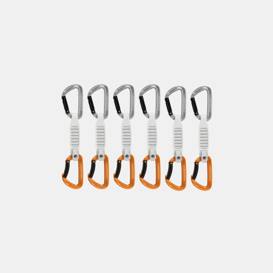 Mammut Sender Keylock 12 Cm 6-pack Quickdraws Straight Gate/bent Gate, Light Grey-gold