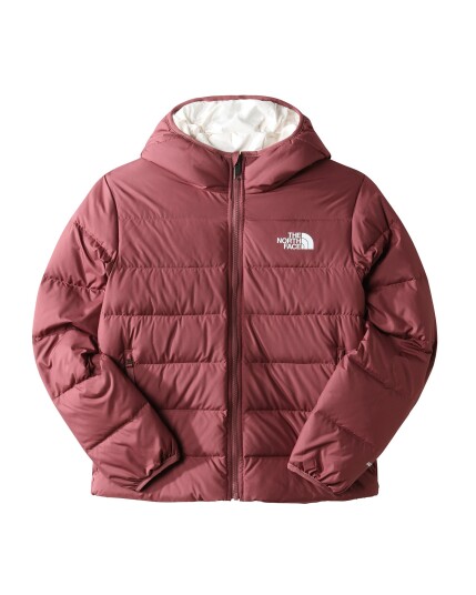 The North Face Printed Revers North Down Hooded Jacket Girl Wild Ginger (Storlek S)