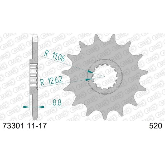 AFAM Framdrev 520 - KTM/HQ/Beta++, 12T Passer alle nyere EXC/SX/FE/FC