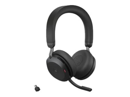 Jabra Evolve2 75 Link380c Ms + Bordstativ Hodesett Usb-c Microsoft Teams Stereo Svart