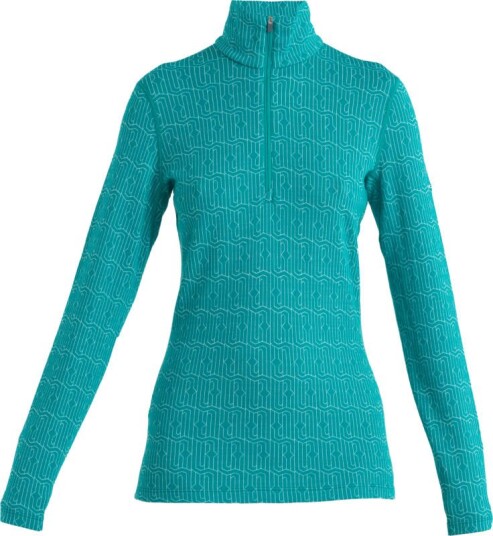 ICEBREAKER Women's Mer 260 Vertex Long Sleeve Half Zip Herenga XS  Flux Green/Snow