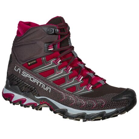 La Sportiva Ultra Raptor II Mid GTX, Dame Carbon Red Plum (#302726, #8D002E) Dame 37