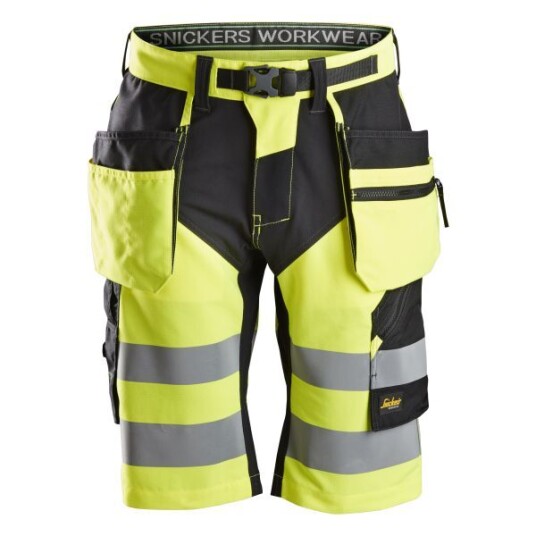 Snickers Workwear 6933 FlexiWork Arbeidsshorts varsel, gul C52