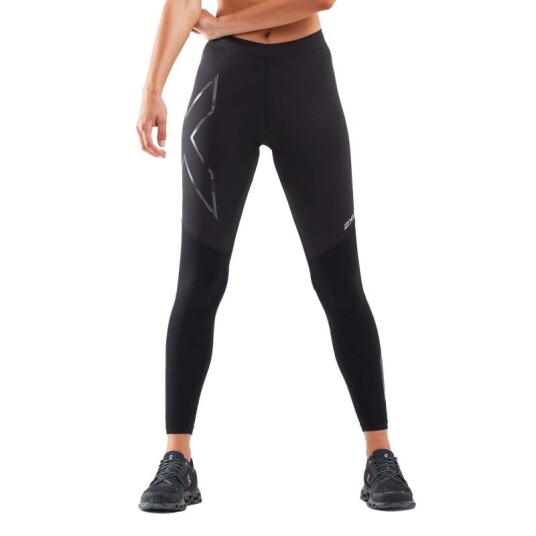 2XU Women's Ignition Shield Compression Tights L, Black/Black Reflective