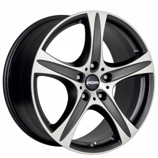 Ronal R55 Matt Black Polished 8.5x18 5x108 ET45 B76