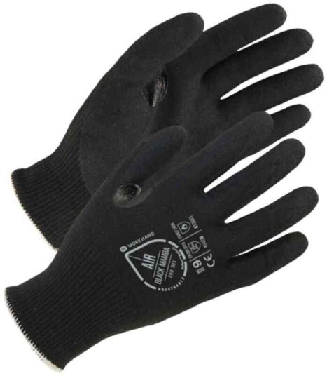 Workhand Montering Air Black Mamba Cut D Str. 8, Sort, Par