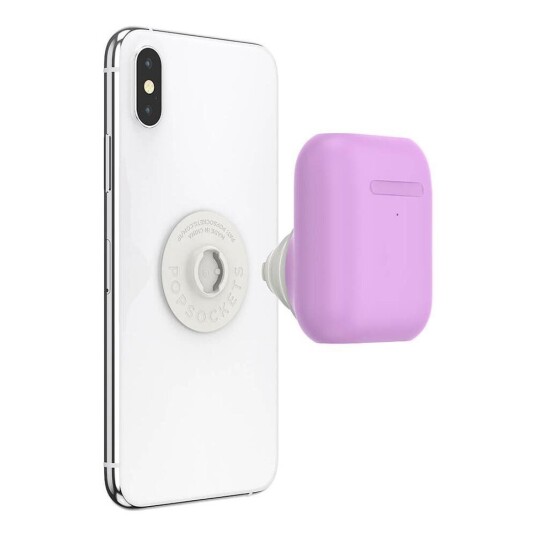 POPSOCKETS AirPods Holder Iris Purple Avtagbart Grep med Case Deksel - Lilla