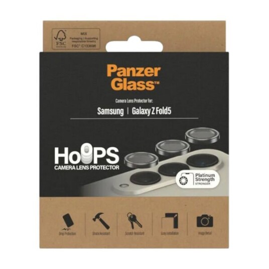 PanzerGlass Samsung Galaxy Z Fold5 PanzerGlass Hoops - Kamerabeskyttelsesglass - Gjennomsiktig / Svart