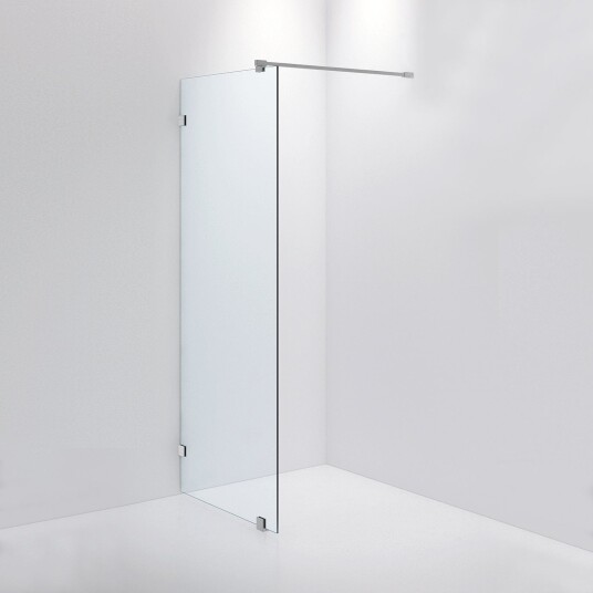 INR Iconic Nordic Rooms Dusjvegg ARC 20 Original Brushed Stainless / 80cm Klart Glass