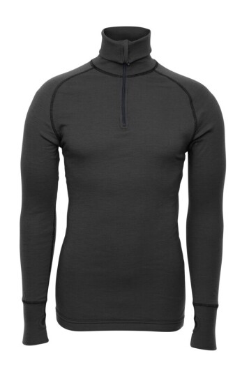 Brynje Zip Polo With Thumbfingergrip Black XXXL