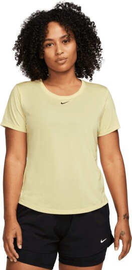 Nike One T-Shirt Dame Lemon Chiffon/Black S