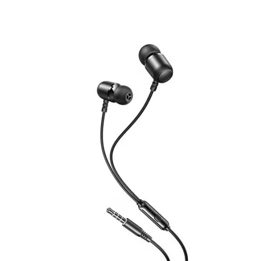 XO In-Ear Headset med mic og 3,5mm kontakt - Sort