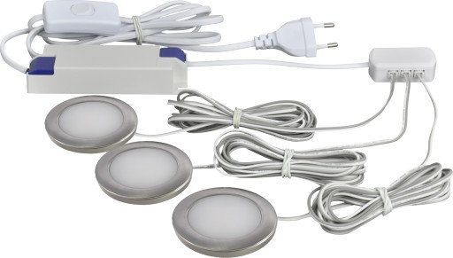 Nordtronic Linea spot 3-kit, 2,3W LED 3000K - børset aluminium