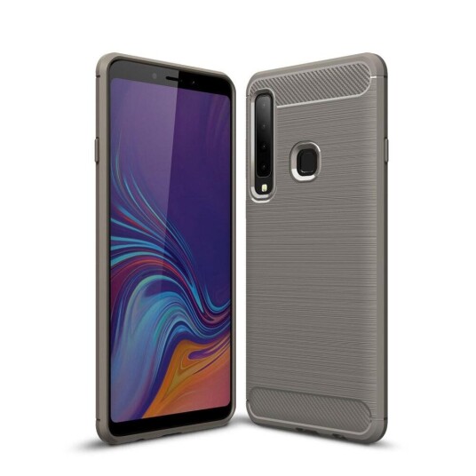 INCOVER Samsung Galaxy A9 (2018) Brushed Carbon Fiber Texture Deksel Grå