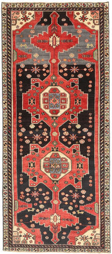 Håndknyttet. Opphav: Persia / Iran Håndknyttet Hamadan Patina Teppe 123X284 Persisk Ullteppe Rød/Beige Lite Teppe