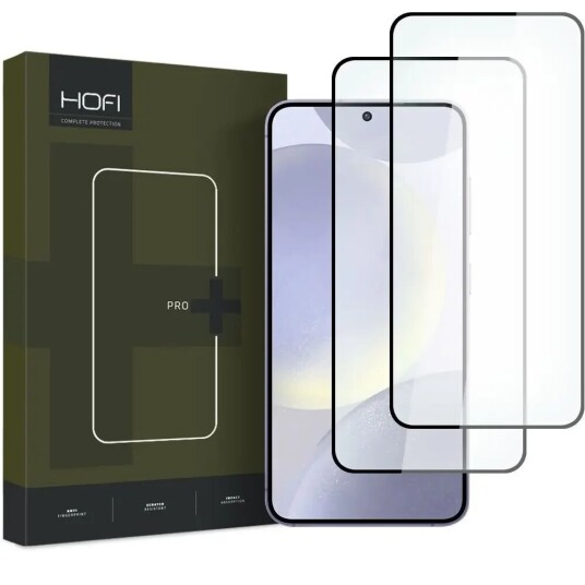 HOFI Samsung Galaxy S24+ (Plus) Hofi Glass Pro+ Skjermbeskytter - Case Friendly - 2-Pak - Svart Kant