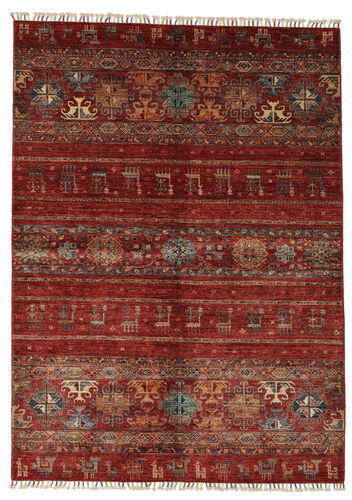 Håndknyttet. Opphav: Afghanistan Orientalsk Shabargan Teppe Teppe 173X239 Mørk Rød/Svart (Ull, Afghanistan)