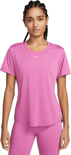 Nike One T-Shirt Dame Cosmic Fuchsia/White S