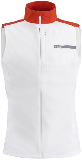 Swix Roadline Wind Vest M Bright White/Fiery Red M