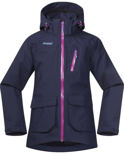 Bergans Folven Youth Jacket Navy/PinkRose/Glacier (Storlek 164)