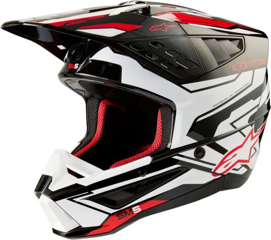 Alpinestars S-M5 Action 2 2024 Motocross Hjelm L Svart Hvit Rød