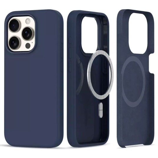 Tech-Protect iPhone 15 Pro Tech-Protect Silikon Deksel - MagSafe Kompatibel - Navy