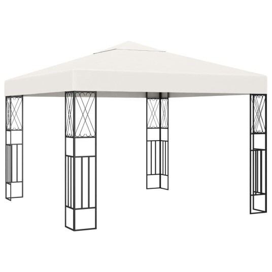 vidaXL Paviljong 3x3 m kremhvit stoff