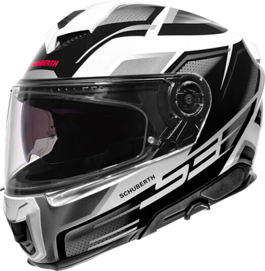 Schuberth S3 Storm Hjelm M Svart Hvit Sølv