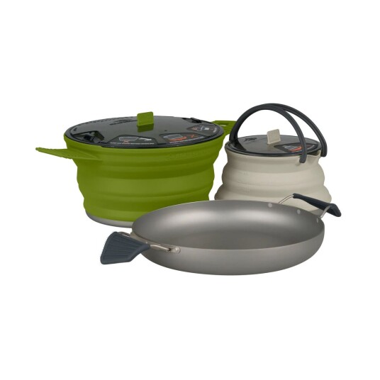 Sea To Summit X-set 32 Charcoal Pan, Olive Pot, Sand Kettle 3 Pc