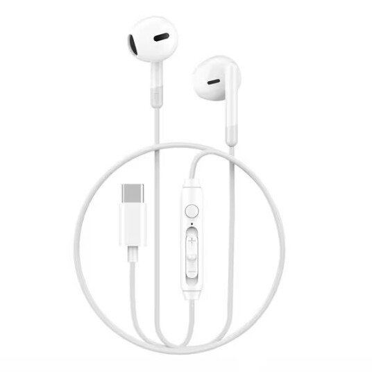 WIWU In-Ear-hodesett med USB-C-kontakt - hvit