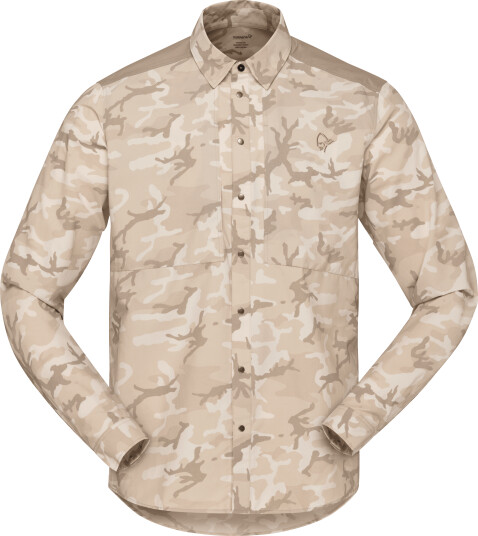 Norrøna Men's Femund Light Shirt Beige Camo S