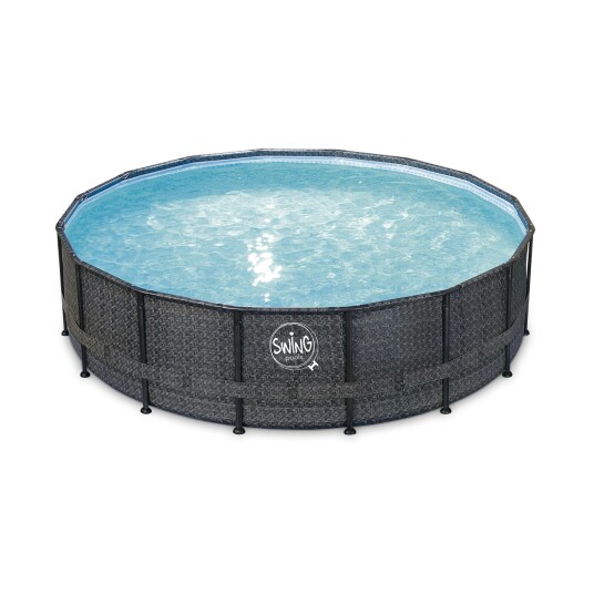 Swing Pools Svømmebasseng Wicker Dark (4,8 m x 1,22 m)