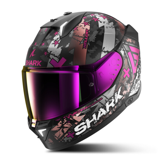 Shark Skwal i3 Hellcat Mat Full Face Helmet Black Chrome-Silver