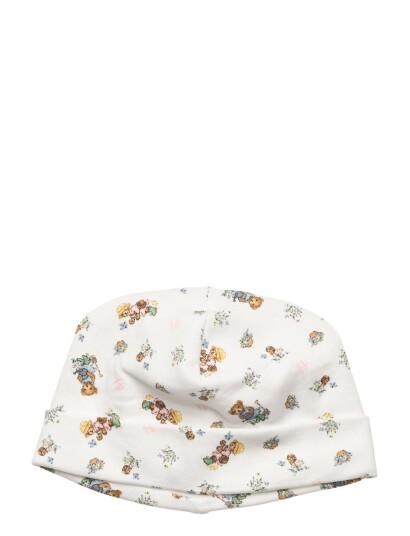 Ralph Lauren Baby Polo Bear Cotton Interlock Beanie White Ralph Lauren Baby GIRL GARDEN BEAR N-9