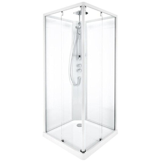 Porsgrund Showerama 10-5 F Dusjkabinett - Firkantet Hvit Matt / 90x90cm Klart Glass