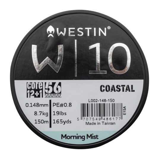 Westin W10 13 Braid Coastal 0.148mm 150m 8.7kg, fiskesene multifilament 0.148mm 150m 8.7kg Coastal Morning Mist