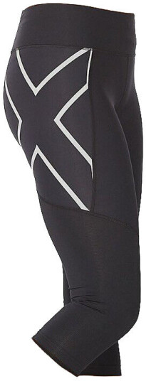 2xu Aero Vent Mid-Rise Compression Tights 3/4 W Black/Silver Reflective XS