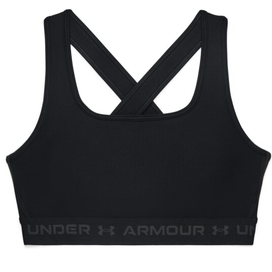 Under Armour Women's UA Crossback Mid Bra L, Black/Black/Jetgray