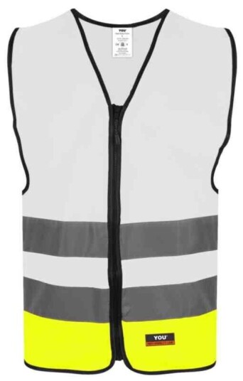 YOU Eskilstuna Refleksvest, HiVis kl.1 Mann, Str. 3XL, Hvit/Gul